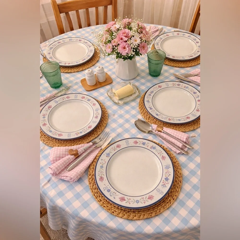 Set of 4 1986 Country Granny Cottage Core Dinner Plates Deere Park Stoneware